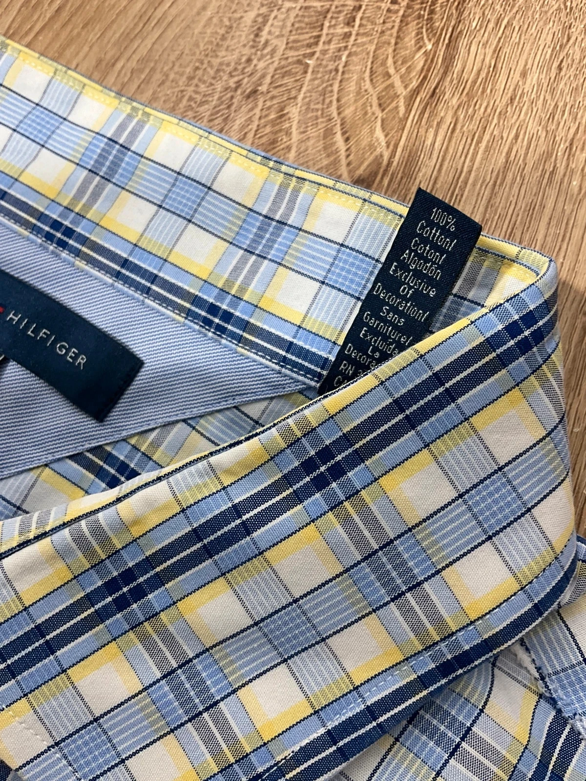 Chemise Tommy Hilfiger Taille 18 34-35 Prepy Coton Bleu Jaune Carreaux – photo 9